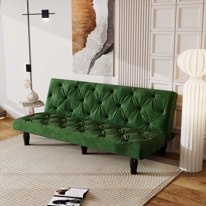 Javaughn Sofa Bed Sleeper Sofa, Green Velvet