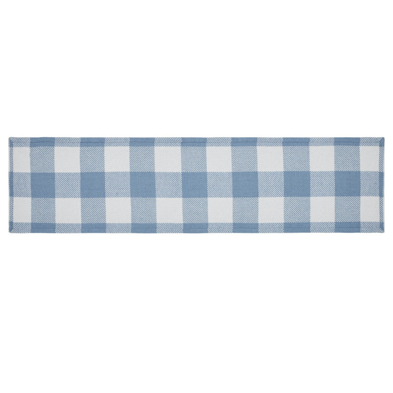 Linge de table à carreaux Annie Buffalo, Bleu / blanc, 48 po x 12 po