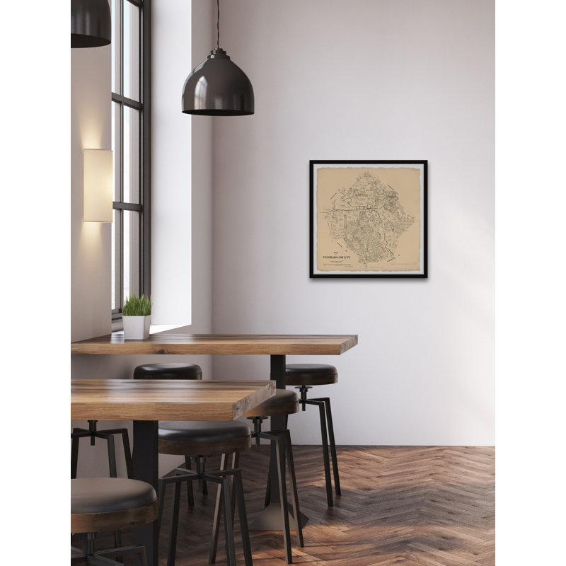 Carte du comté de Colorado, impression encadrée sur papier, H 18 po x l 18 po x 1,5 po