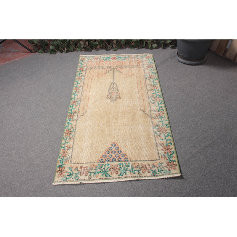 Tapis turc Anatolian antique tissé à la main en vert vif pour décoration intérieure et cadeaux