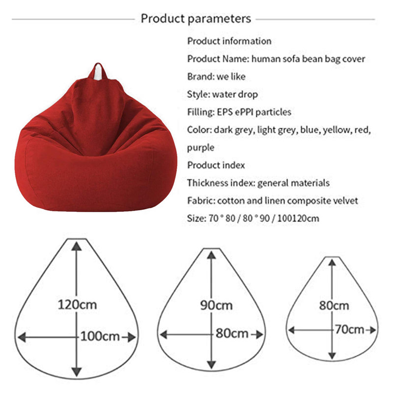Fauteuil à billes standard, Mélange de coton rouge