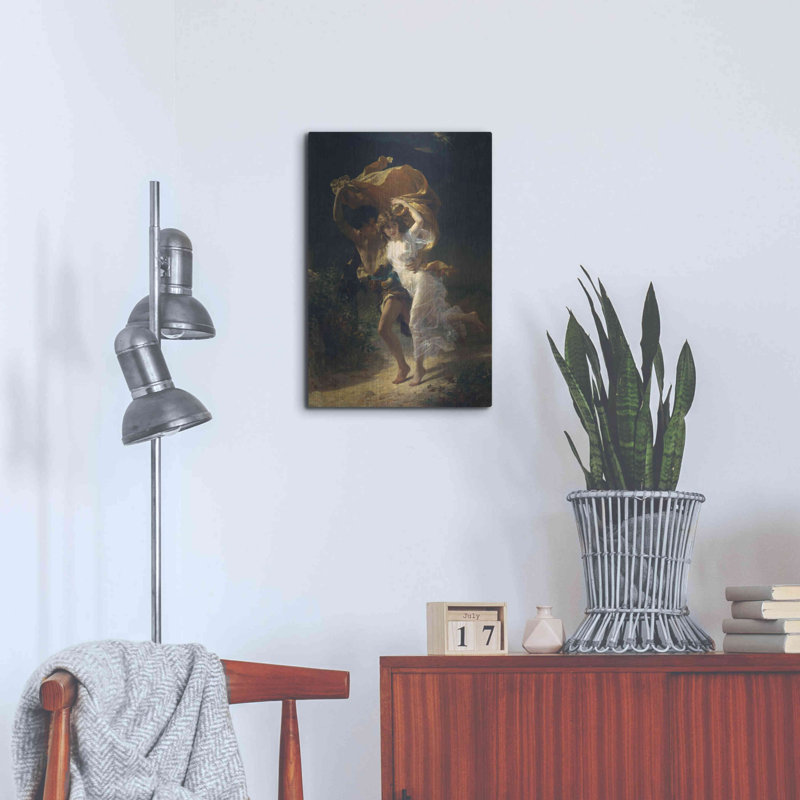 «The Storm» par Pierre Auguste Cot, art mural en métal, 16 po x 24 po