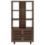 Rodger Walnut 3-Shelf Cabinet Bookcase