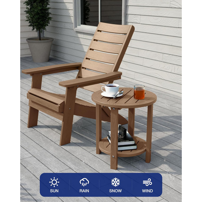 Table Adirondack d'extérieur 2 niveaux, Brun