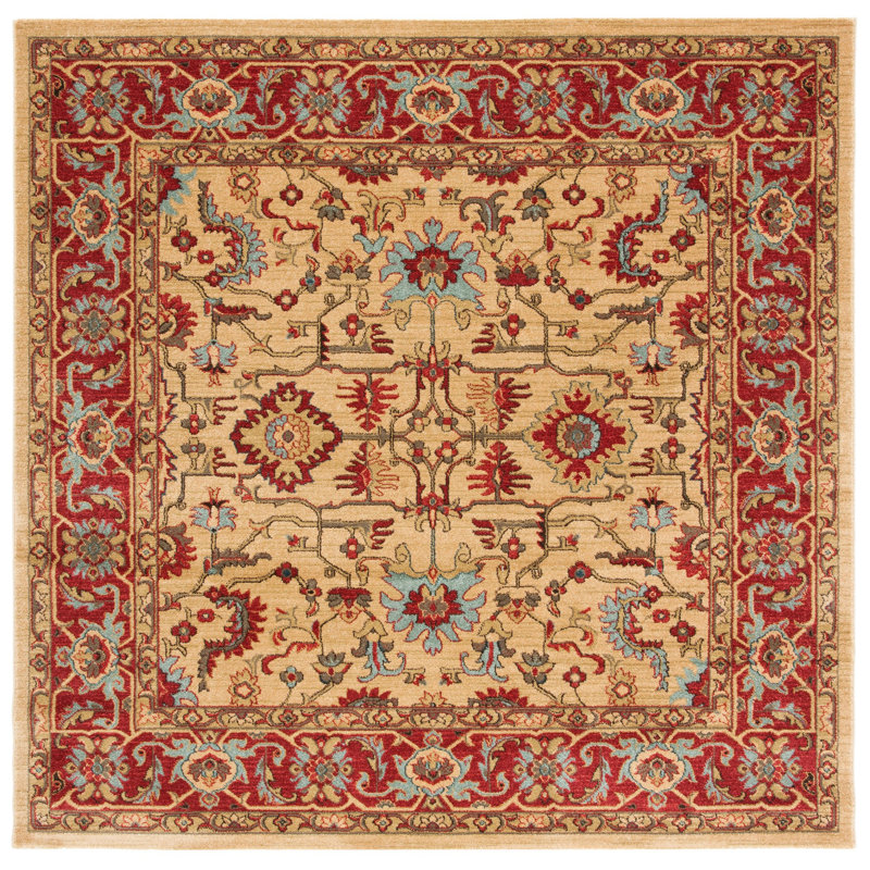 Angeluis Performance Oriental Rug, Square 6'7"