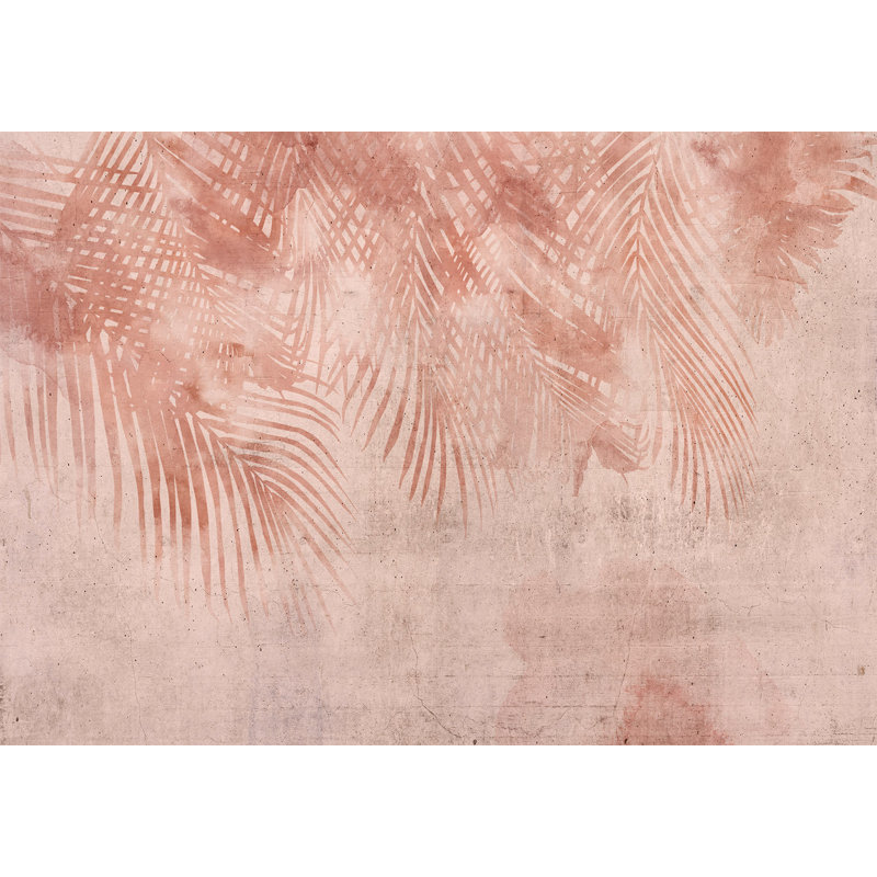 Murale botanique pelez et collez - feuilles de palmier en terre cuite, L 41 po x l 57 po