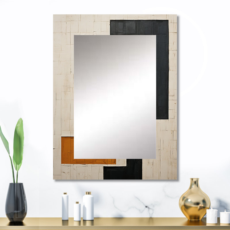 New ordre abstrait monochrome minimalisme - miroir mural décoratif géométrique, miroir moderne, art imprimé en métal