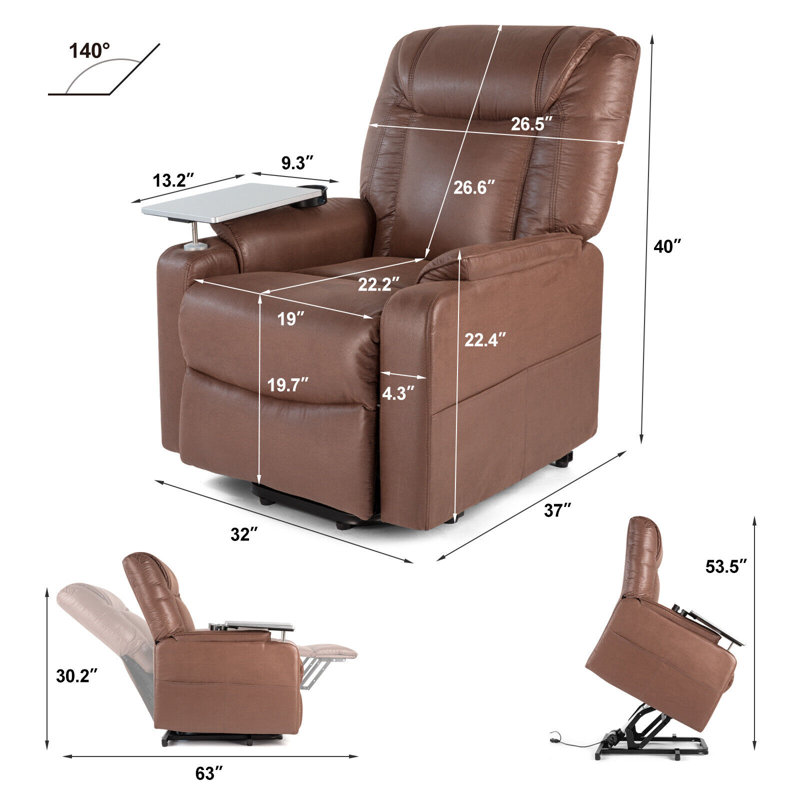 Fauteuil de massage chauffant en similicuir, Similicuir brun