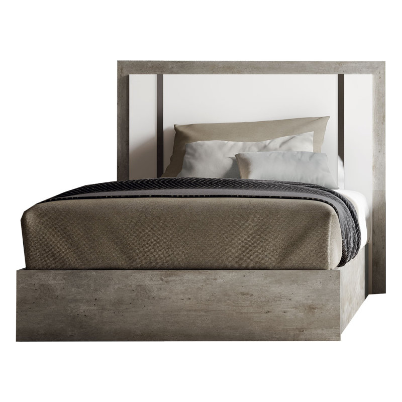 48" Contemporary Panel Bed with Clean-Line Frame