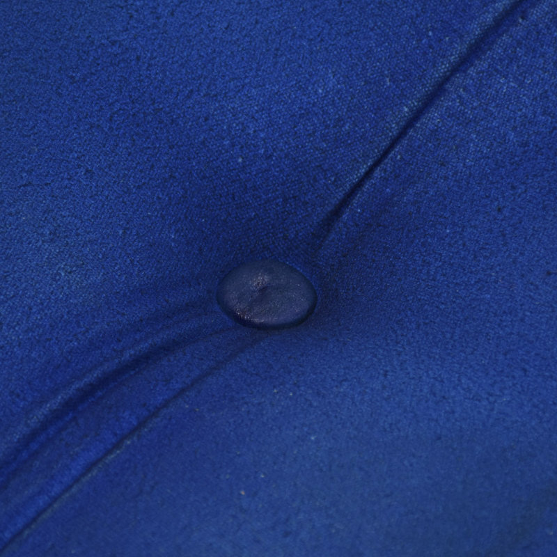 Repose-pieds carré en cuir de buffle uni fait à la main (mousse recyclée avec bourre en fibre), Cuir véritable bleu