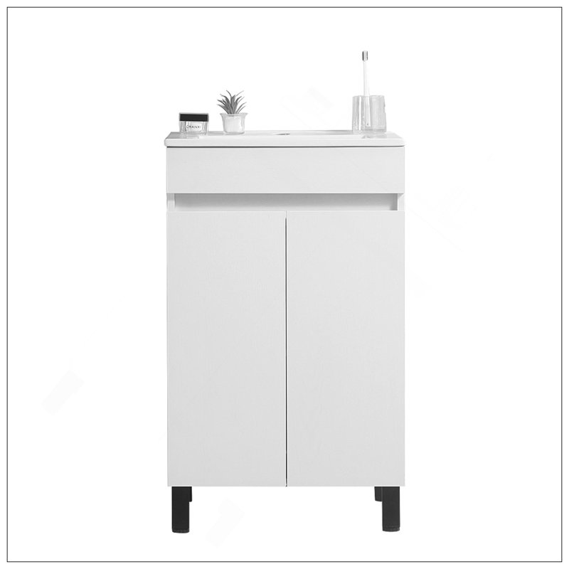 Meuble-lavabo de salle de bain élégant de 20 po blanc (sans lavabo en céramique)