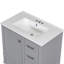 Meuble-lavabo 30 po, armoire grise moderne avec bois massif, lavabo, 3 tiroirs et porte pour meuble-lavabo fascinant, structure en bois, lavabo en céramique, superbe fermeture silencieuse-100111175