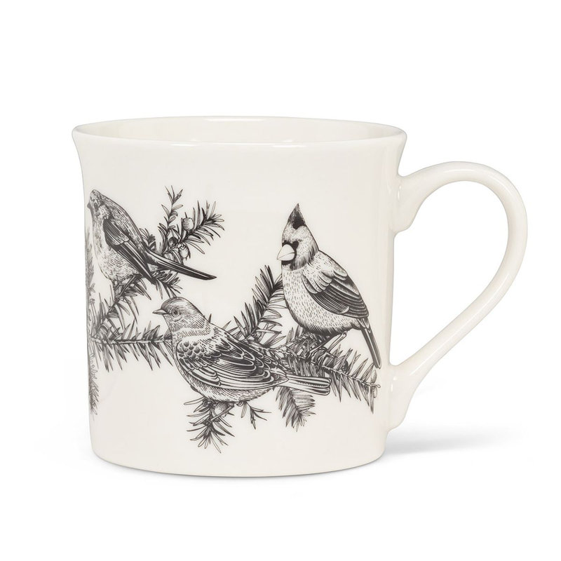 Grande tasse d'hiver et d'oiseaux d'hiver