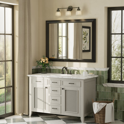 Amara Tempered Glass and Aluminum Alloy Framed French Cleat Mounted Wall Mirror with 5-Year Warranty