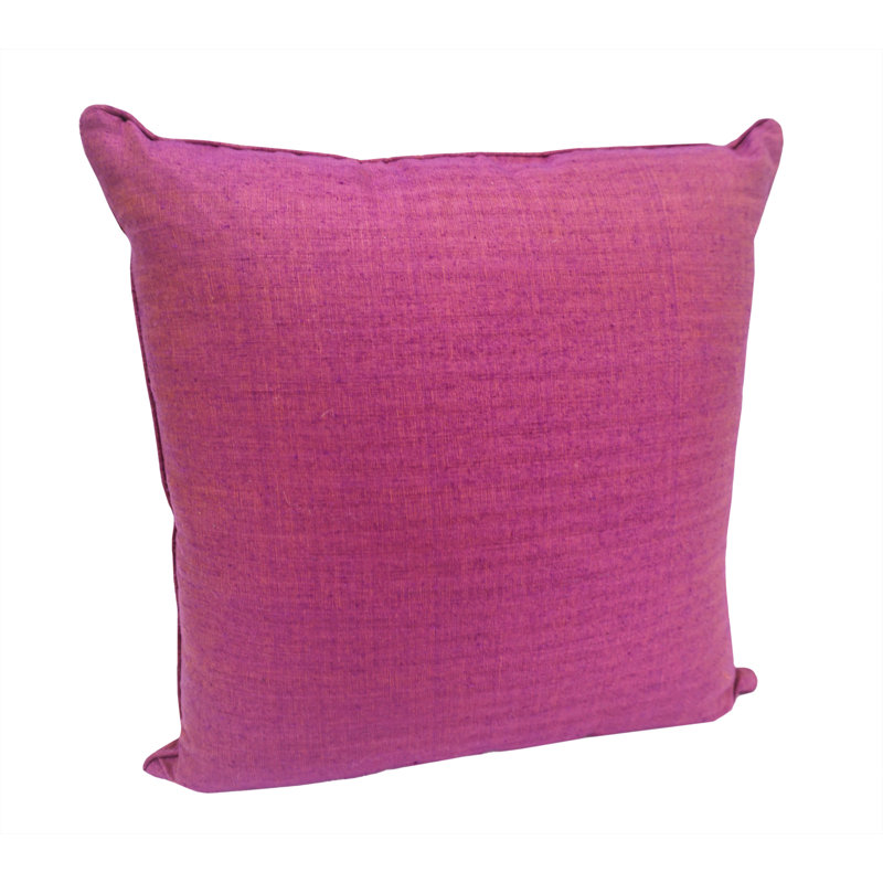 18" Purple Dupioni Silk Throw Pillow with Polyester Filler