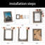 Cadre photo rustique en bois gris de 16,8 cm (6,6 po), compatible avec les photos de 12,7 x 17,8 cm (5 x 7 po), à poser au mur ou sur une table - Lot de 2