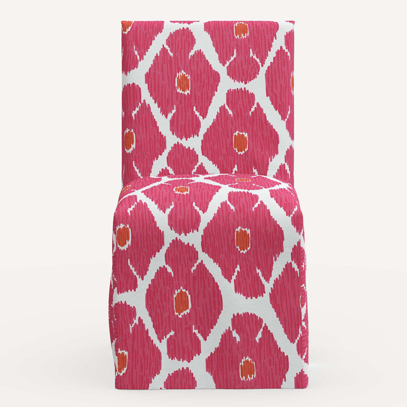 Sadia Slipcover Chair, Jr Poppy Lotus Geometric Linen