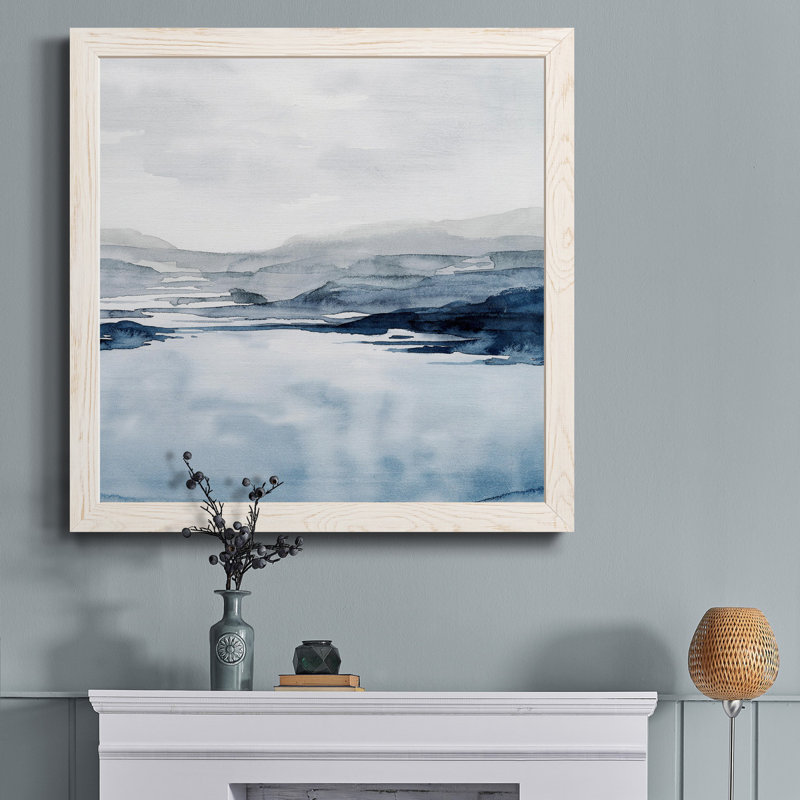 Toile encadrée «Faded Horizon II» de qualité supérieure - prête à être accrochée, Cadre blanc