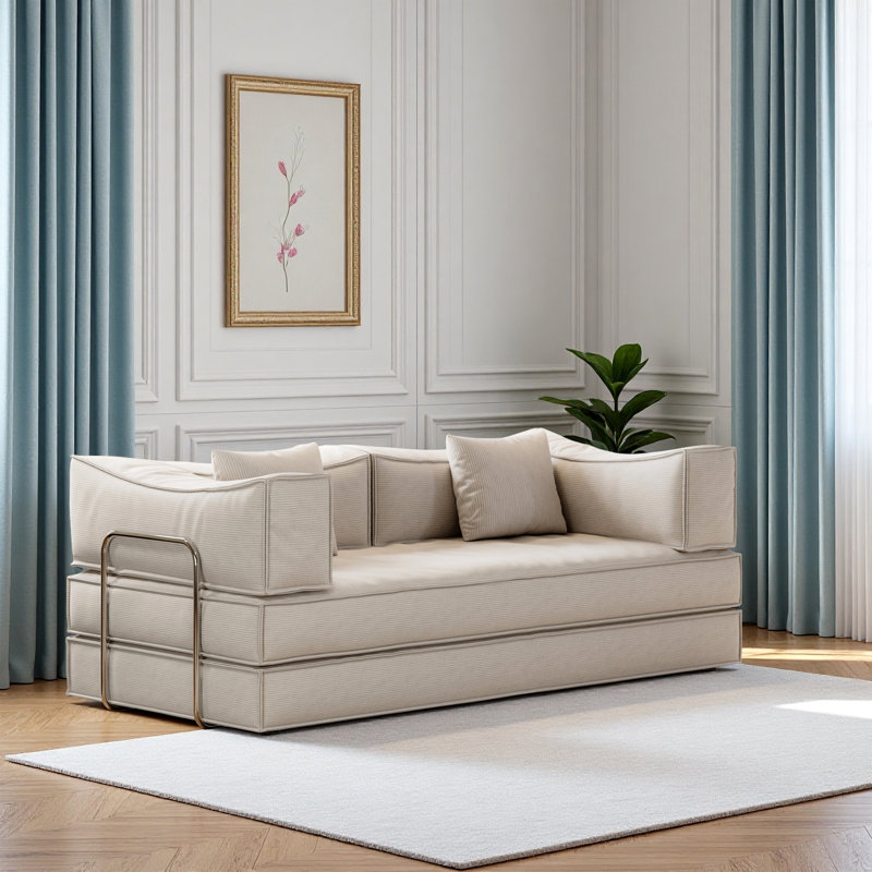 Boneless 78.8inch Modular Compression Sofa, White
