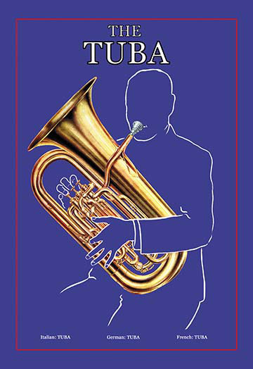 « the tuba », affiche rétro, H 30 po x l 20 po x P 1,5 po