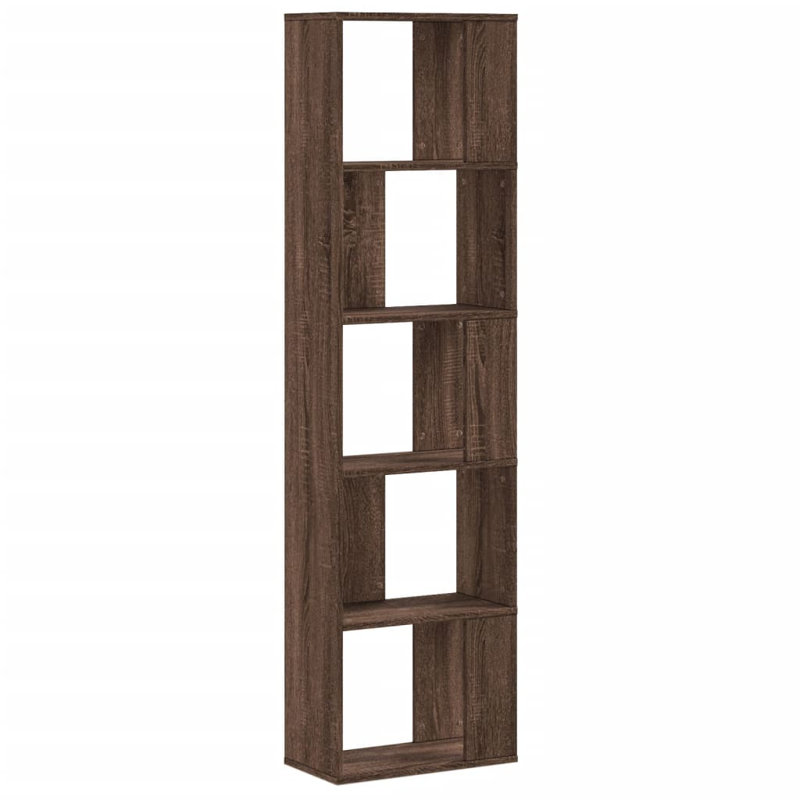 Borough Wharf Book Cabinet/Room Divider, (5 Shelves) 162.5cm H x 45cm W x 23.5cm D, Brown Oak