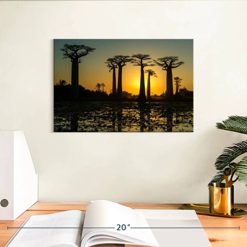 Harnek Silhouetted Morondava Baobab Trees, 8" H x 12" W