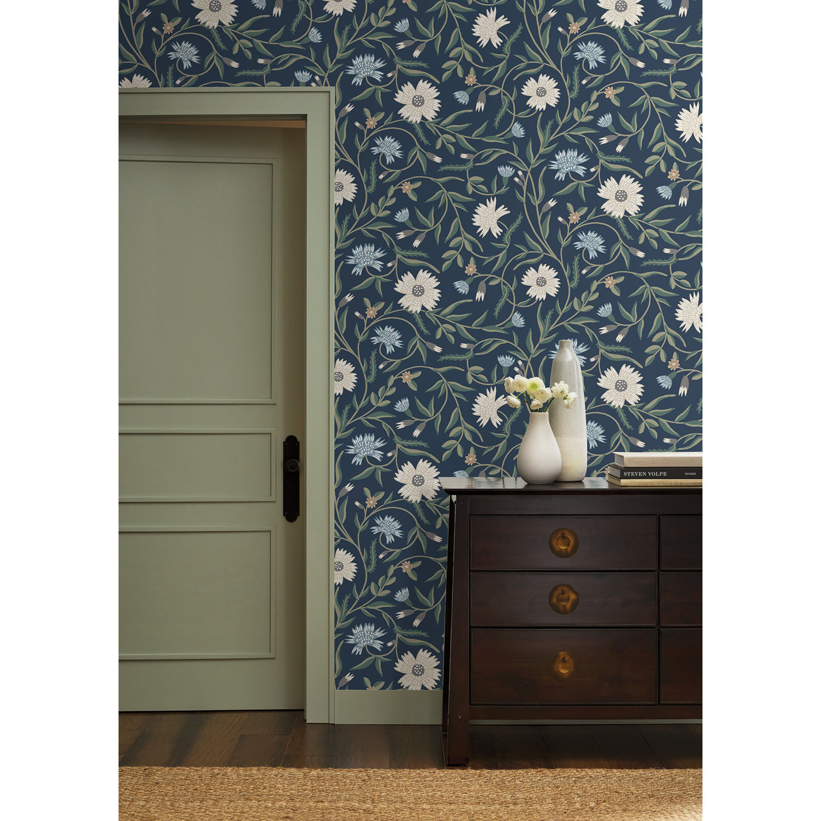 Aster Wallpaper, Navy