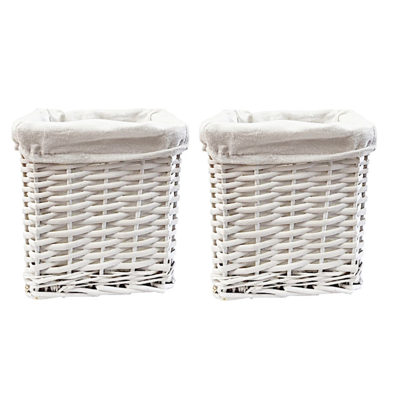 Brambly Cottage Wicker Decorative Basket, White