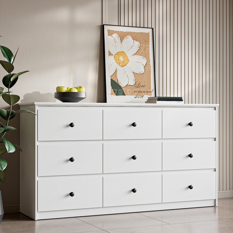 Renold 59.3'' W 9 - Drawer Dresser, White