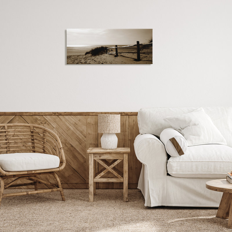 «Beach at Sundown», art mural sur toile par Noah Bay, H 13 po x l 30 po