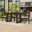 Ensemble de table de salle à manger 5 pièces, table de salle à manger extensible avec rallonge amovible et chaises rembourrées-1289611541