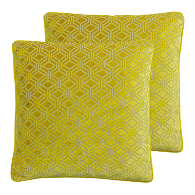 Fishback Geometric Square Cushion