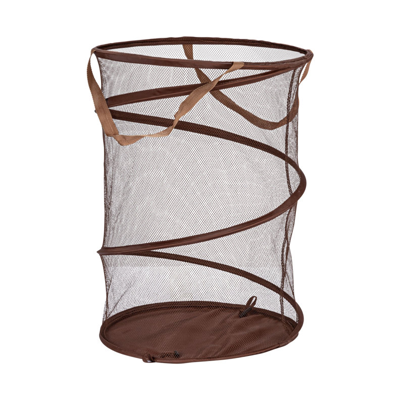 Pop-Up Mesh Laundry Hamper, Brown, Brown