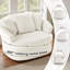 Fauteuil demi-tonneau surdimensionné ultra moelleux en fausse fourrure de lapin avec trois coussins-112384359