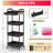 Rolling Cart with Drawer & Lockable Wheels, Plastic Shelf Storage Organizer Cart-111378622-129000602