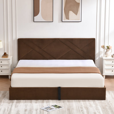 Lit plateforme tapissier avec rangement Gaillarde