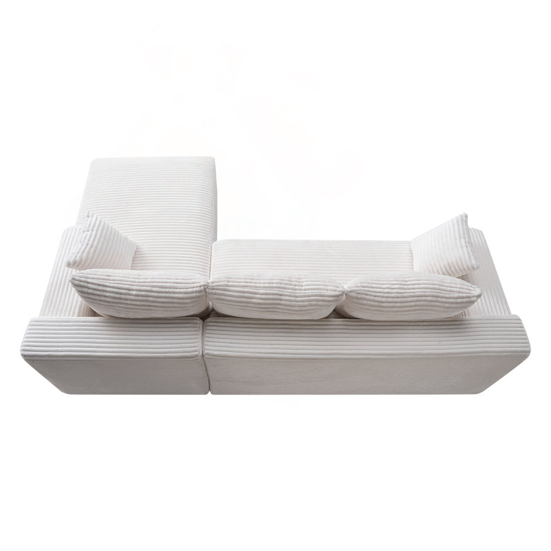 Canapé modulaire en nuage 106,3 pouces avec méridienne en forme de L, canapé rembourré minimaliste moderne pour le salon, siège profond, aucun assemblage requis