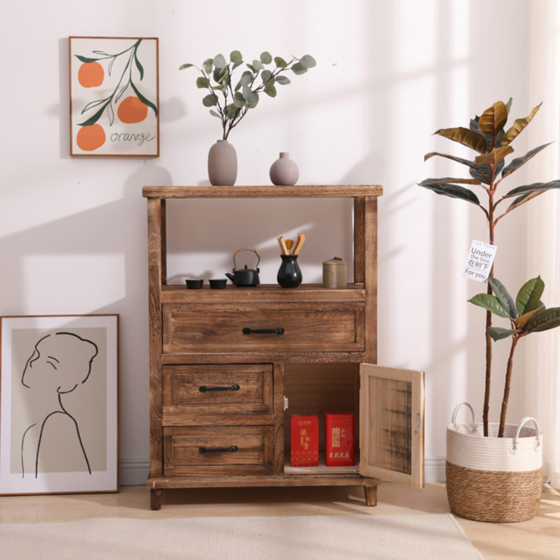 Brown Solid Wood Sideboard, Brown