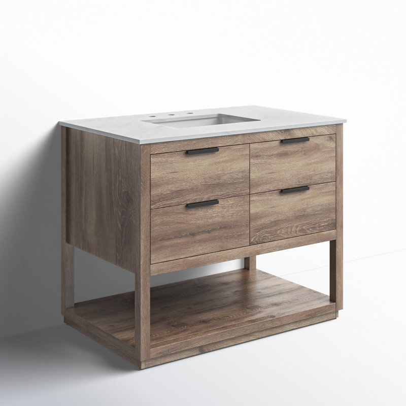 Ensemble de meuble-lavabo simple 36 po Felicity, Chêne naturel