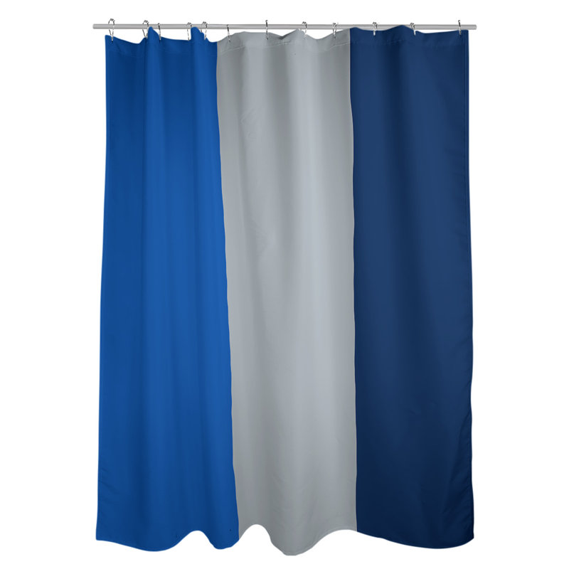 Rideau de douche Dallas, Bleu royal / argent / bleu marine, Non