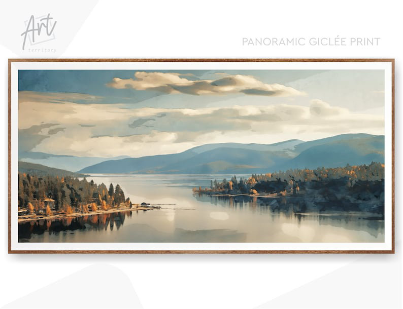 Imprimé Priest Lake, Toile tendue, H 20 po x l 40 po x P 1,5 po