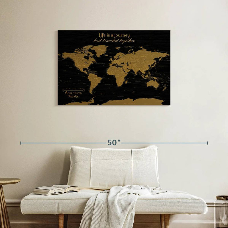 Carte du monde personnalisée, H 24 po x l 36 po, Oui