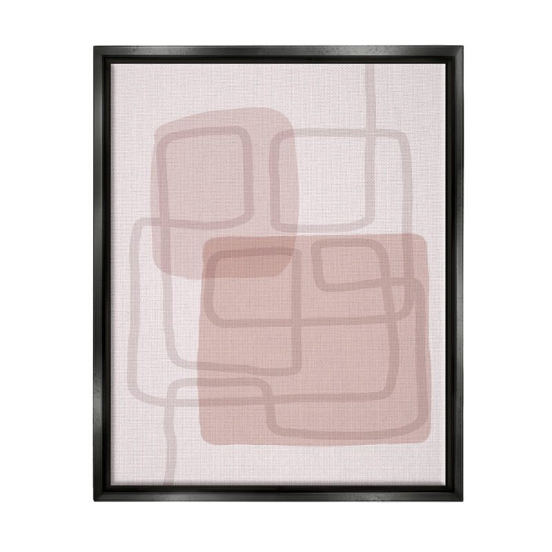 «Soft Soft Boho Squares» par Urban Epiphany, impression, Cadre flottant noir de jais, H 21 po x l 17 po x P 1,7 po