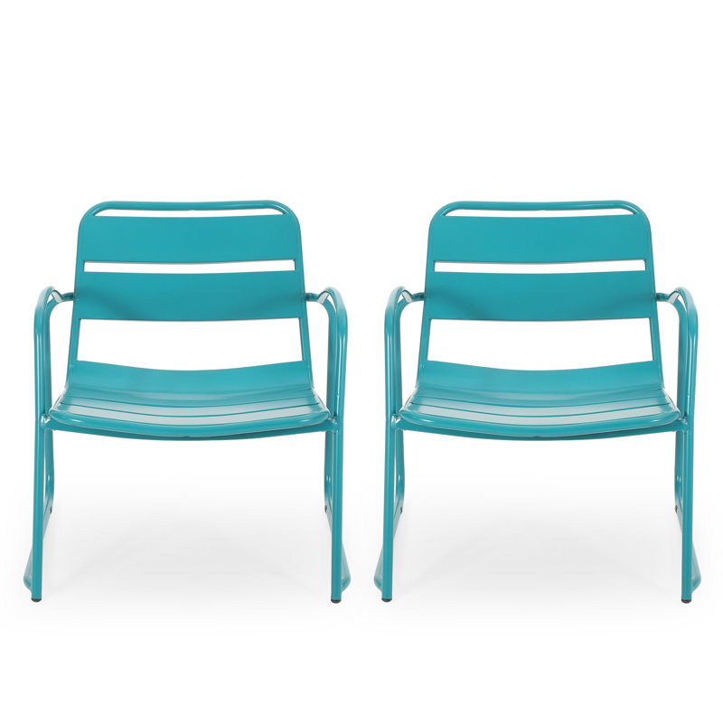 Chair: Teal Iron Backyard Relaxer, 24.58 In. D, 27.44 W, 25.07 H, 14.38 Lb Wt Enjoy Relaxation With Chair, Deep, Wide, High,