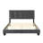 Dark Gray Velvet Upholstered Queen Platform Bed, Solid Wood, Adjustable Head Feature Bedroom Wood Frame, Headboard Design-904580530-904580531