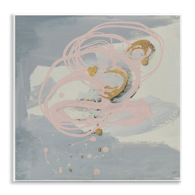 Art mural gris et tourbillon rose par Patricia Pinto