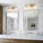 19.29 in. 3-Light Brushed Nickel Dimmable Bathroom Vanity Light with Clear Glass Shades-59132965-59132964