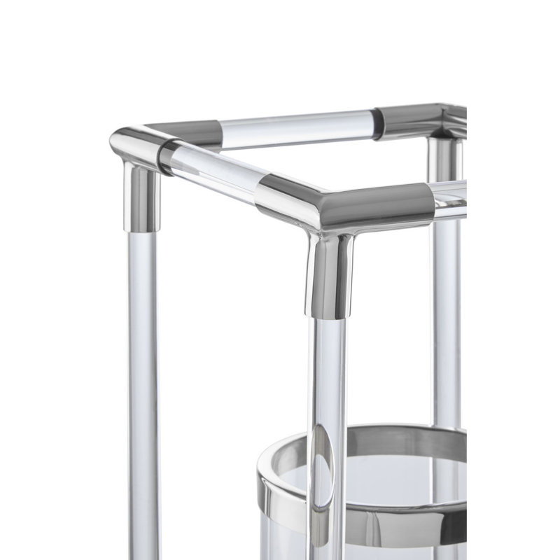 Ann Tabletop Lantern, 45 cm H x 24 cm W x 24 cm D, Silver