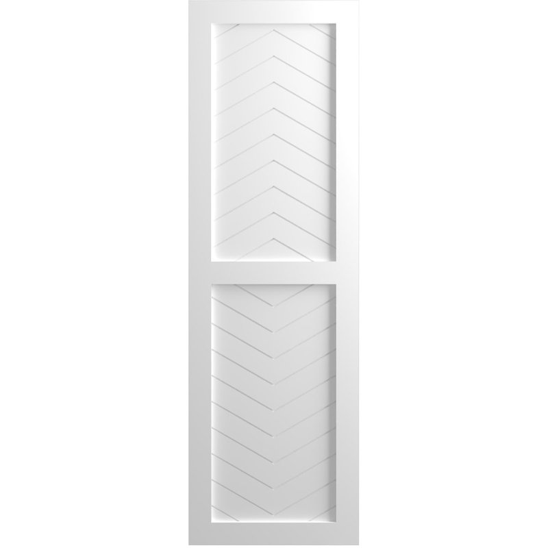 Volets à fixation fixe en PVC à deux panneaux de style moderne True Fit, Blanc, 12", 31"