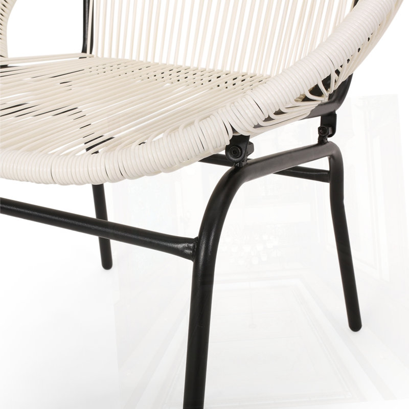 Outdoor Wicker Chair, White